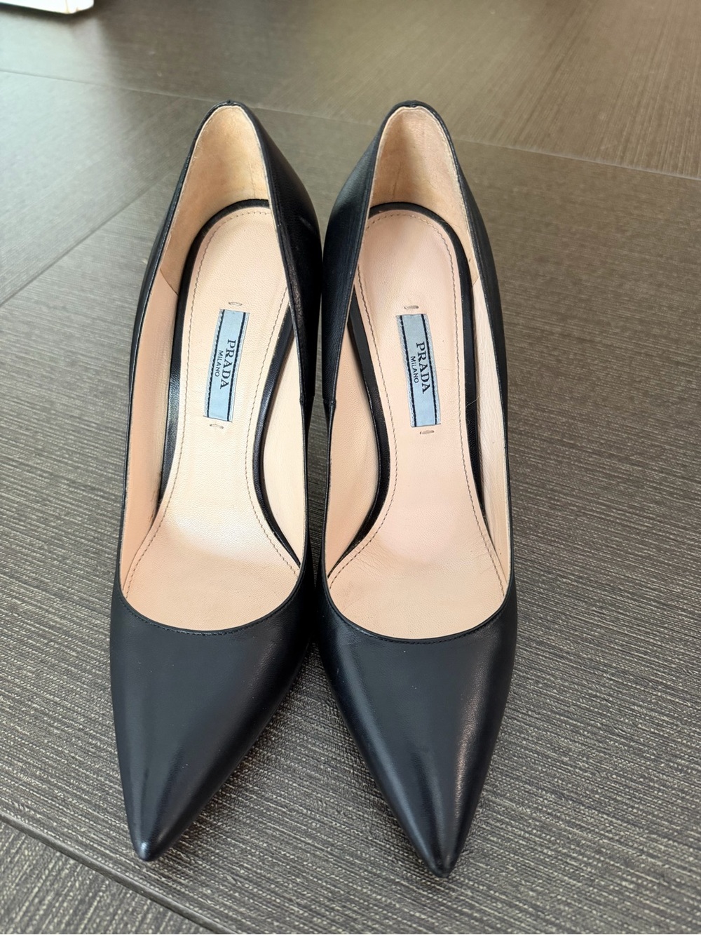Prada Black classic Leather Stiletto